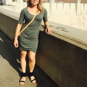 Athleta Ruched Tulip Hem Dress